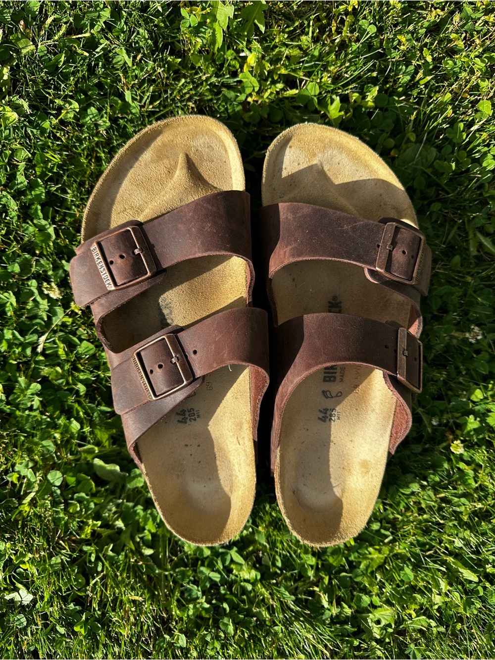 Birkenstock Brown Double-Strap Leather Sandals